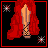 Animated contact sheet of a pixel art character in red dress with yellow accessories, transitioning from full-body to head-and-shoulders and displaying text phrases like "no" and "don't phunk with my heart" on black background.
