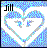 Pixelated icon with blue and purple checkered border, white heart outline, black text 'Jill' top-left, and small gray-blue symbols inside the heart.