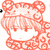 Pixelated red anime-style character with bear ears and braided hair, shown in three where text below changes from partial to full sentence