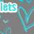 Animated pattern of cyan hearts and small curved shapes on a gray background with 'lets' text in the top-left corner.