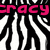 Zebra-stripe patterned background with pink text "tracy" in three positions, one partially obscured at top left.