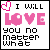 Two side-by-side pixel art frames of a buddy icon with text and heart symbols, showing slight animation differences between the left and right versions.