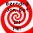 Red and white spiral background with black text reading "Bernard Jon Bot IM ME!" in four identical arranged in a