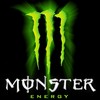 Green claw-like symbol with dripping effect above stylized text reading 'MONSTER ENERGY' on black background.