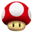 Pixelated 8-bit style icons featuring Mario characters, power-ups, and game elements arranged in a