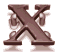 Brown X-shaped icon with circular accents and base, animated to shift positions