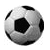 Two soccer balls and text elements arranged in a with glitched typography on black and white backgrounds