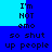 Blue and cyan pixelated text displays 'I'm NOT emo so shut up people' in two identical vertical on a solid background