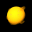 Six yellow circular shapes with orange-brown pixelated edges against a black background, arranged in two of three