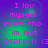Pixelated text reads "I lov myself even tho im not PERFECT! <3" on a purple-to-green gradient background with four identical