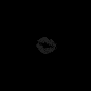 Six lip prints in pink and black on a solid black background, varying in size and texture across three