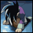 Pixelated anime-style character with spiky black hair and purple headband in dynamic pose on blue background, next to "Anime IM" text logo on black background.