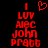 Red pixelated text and heart symbol on black background, with one version showing a heart above the text stack.