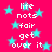 Bright pink background with cyan stars and repeated white text reading 'life nots fair get over it' in pixelated font.