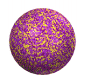 A yellow spherical avatar with purple and gold speckled sections, displaying various facial expressions including smiling, open-mouthed, and side-profile views.