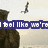 Animated sequence showing a figure on a cliff with changing text bubbles against a light background.