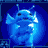 Animated blue cartoon character with antennae in various poses across 8 frames on a dark blue contact sheet background.