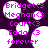 Pixelated text list in purple and white on dark purple background with repeated names and 'forever' at bottom