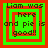 Green square with red borders and black text reading "Liam was here and pie is good!!" in four variations showing different border configurations.
