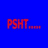 Blue background with red pixelated text reading PSHT... YOUR MOM BURN!! in four separate segments.