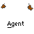 pixelated icons with orange and brown shapes above text labels, some showing animated red lines or a small figure with white eyes