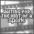 25 pixelated frames showing the text "WAITING FOR THE HINT OF A SPARK" with changing letter colors and partial character replacements