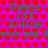 Pixelated text and heart pattern on a purple background with green and red elements.