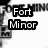 Black-and-white pixelated text-based image with four distinct sections displaying phrases about Fort Minor.