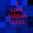 Red pixelated text on blue and black checkered background reads 'I LOVE JORDAN <333' in two identical arrangements