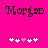 Two identical pixelated text displays with pink heart symbols below on a bright pink background.