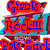 Pixelated digital image with blue and red text over a stylized 'XIII' logo, showing partial phrases like 'Giants', 'Rock!!!', and 'Pats Suck'.
