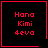 Four identical red pixelated text on black background with one containing a heart symbol and another a starburst symbol