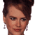 A 50x50 pixel animated buddy icon featuring a split composition with a person's face on the left and green text on a dark background on the right, displayed as two sampled frames in a contact sheet.