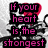 A pixelated image with pink text over a black-and-white background featuring a red heart symbol.