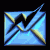 A sequence of blue and gold envelope icons in various 3D orientations, some with visible creases and folds.