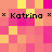Pixelated of pink and yellow squares with four instances of the text 'Katrina' flanked by asterisks, arranged in two