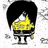 Pixelated character with black hair and yellow top stands against white background with black text reading "Life Is Like A Black Abyss Always Spiraling Downward".