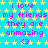 A static image with a bright blue background covered in yellow stars, featuring repeated pink text and a pink heart symbol.
