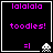 Pixelated text and icons on black background with white border, showing four of identical layout but varying alien icon details