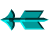 Four teal arrow icons arranged in a , each with distinct tail and head shapes against a gray background