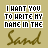 four and four displays repeated text "I WANT YOU TO WRITE MY NAME IN THE" above a cursive signature reading "Sara" with varying color treatments