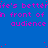 Blue background with repeated pink text 'life's better in front of audience' and scattered red dots, partially obscured by a gray rectangle.