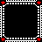 Black background with white and red text in a of square , each bordered by white dotted lines and red star corners