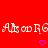 Red background with white pixelated text repeating 'Ais oo RG' and two purple heart symbols below.