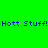 Green background with blue text reading 'Hott Stuff! Hott Stuff!' repeated across pink rectangular shapes.