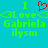 A static pixel art image with a cyan background displaying green text and red symbols.