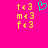 A bright pink background displays yellow pixelated text and a green pixelated heart symbol.