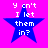 Four identical blue star-shaped icons with white text on a bright pink background, each displaying the phrase "y cn't I let them in?".