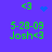 Green text and symbols on purple background with animated blue heart and blue dot patterns.