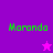 Green pixelated text "Moranda" on purple and pink backgrounds with a star symbol changing color between frames.